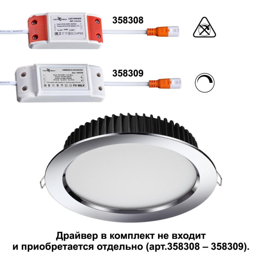 Встраиваемый светильник NOVOTECH DRUM 358307