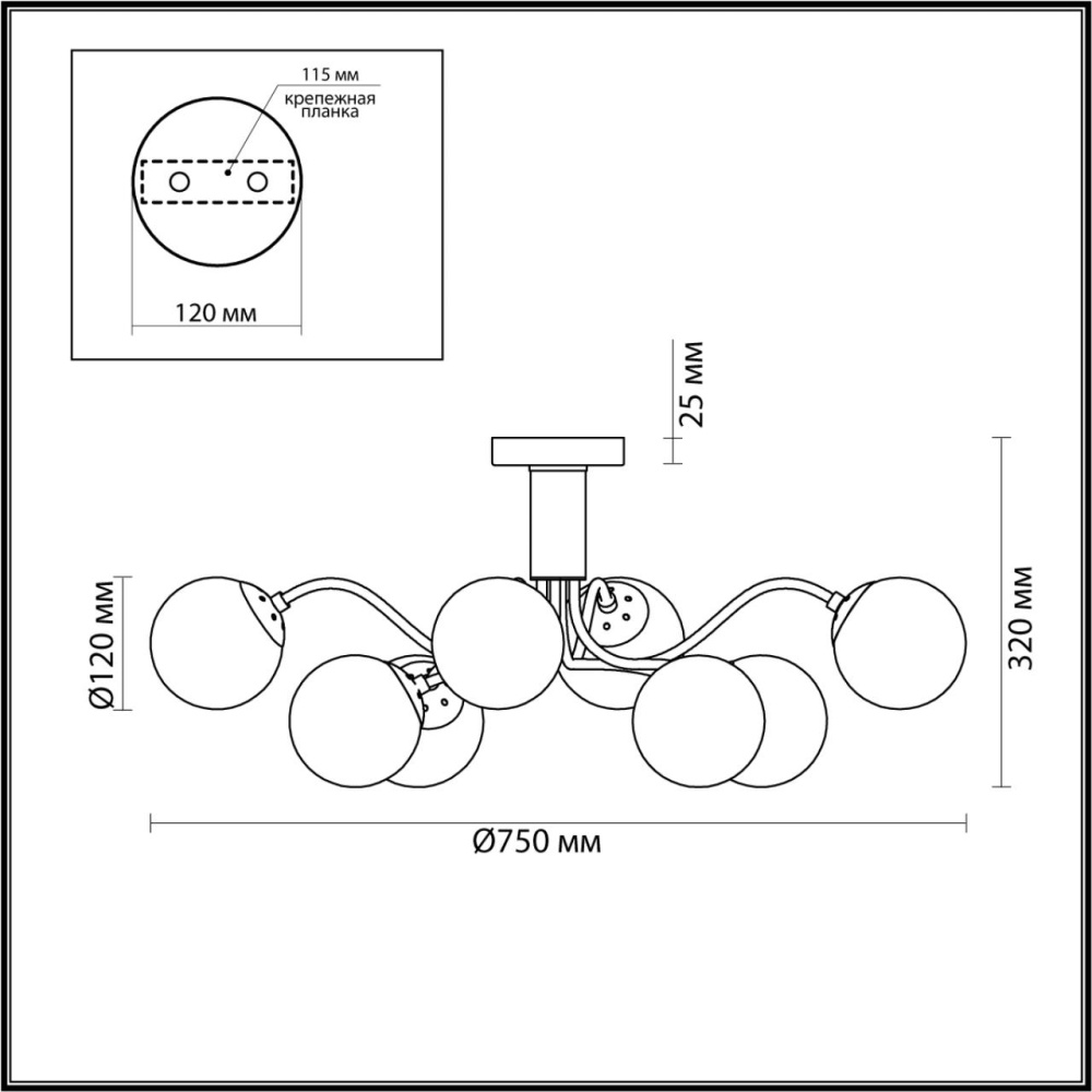 4555/8C MODERNI LN21 000 матовое золото Люстра потолочная E14 8*40W 220V CANDICE