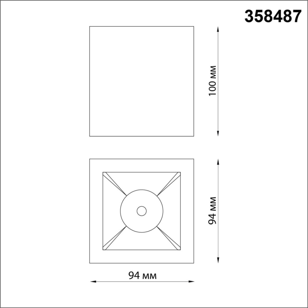 358487 OVER NT20 234 черный/золото Светильник накладной IP20 LED 4000K 10W 220V RECTE